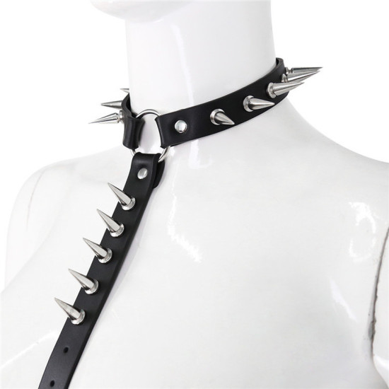 Spike Nail Collar to Waist Harness