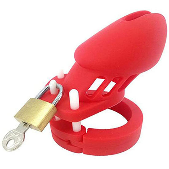 Silicone CB6000s Chastity Devices In Red