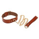 Real Leather Collar With Golden Lead