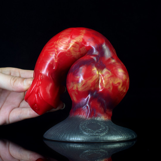 Wolf Colorful Silicone Cock - Fire