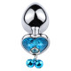 Leash Chain Heart Jeweled Anal Plug with Bell