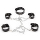 Restraint PU Leather Hands Cuffs Neck Collar Set