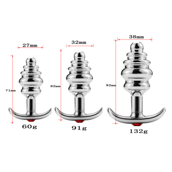 Thread Stainless Steel Anal Plug - Anchor