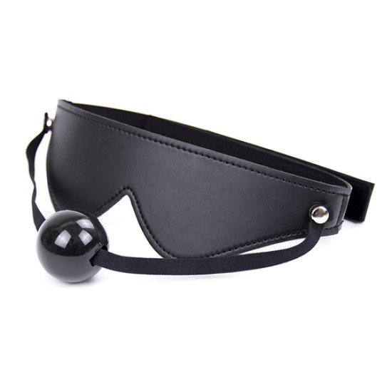 Blindfold With Ball Gag  - Velcro Strap