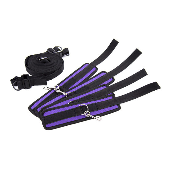 Purple And Black Bed Restraint Kit
