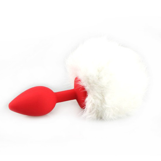 Ball Tail Silicone Anal Plug - Red