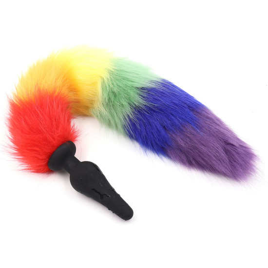 Colorful Fox Tail Silica gel Anal Plug