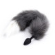 Fox Tail Metal Anal Plug - Gray & White Tail