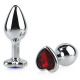 Heart Jeweled Stainless Steel Butt Plug - Silver