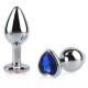 Heart Jeweled Stainless Steel Butt Plug - Silver