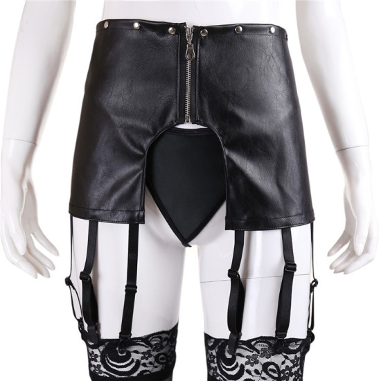Leather Pants With  Garters